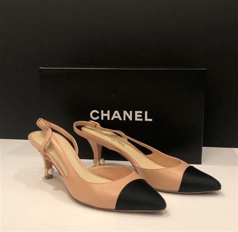 sling chanel shoes|chanel ladies high heel shoes.